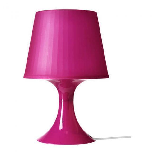 Лампа настольная, розовая